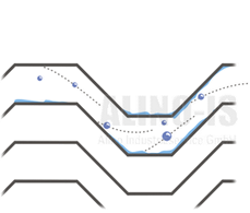 horizontal durchströmte Lamellen (Draufsicht)